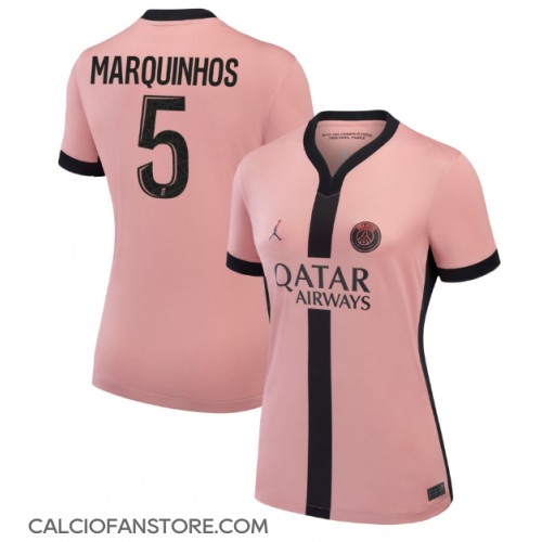 Maglia Calcio Paris Saint-Germain Marquinhos #5 Terza Divisa Donna 2024-25 Manica Corta